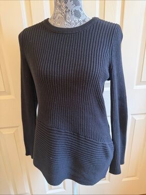 Michael Kors Black Ribbed Crewneck Sweater